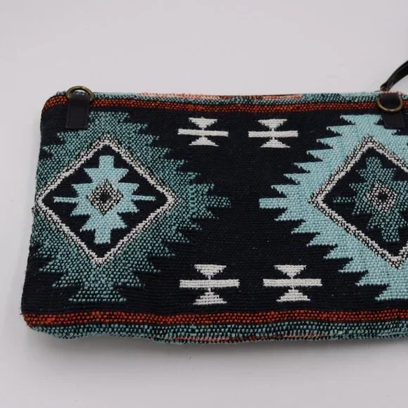 Steven Seed Beaded Bohemian Latken Cowrie Tassel Clutch Bag Blue Zippered Bag - Picture 8 of 15